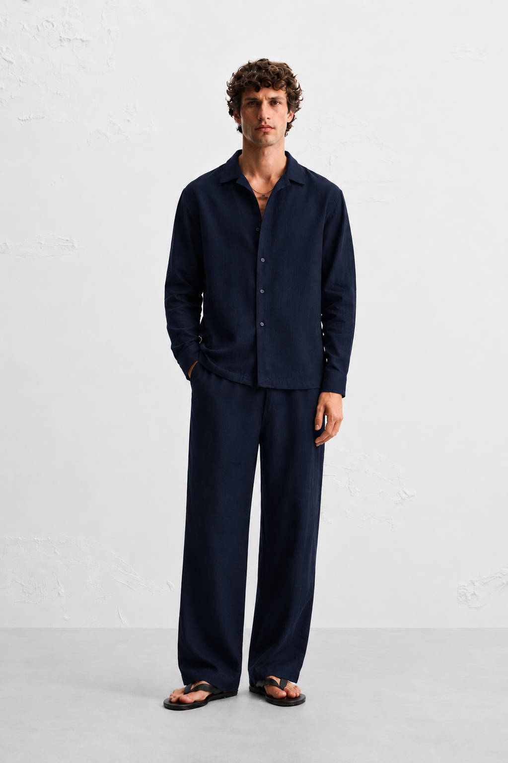 Navy Linen Set