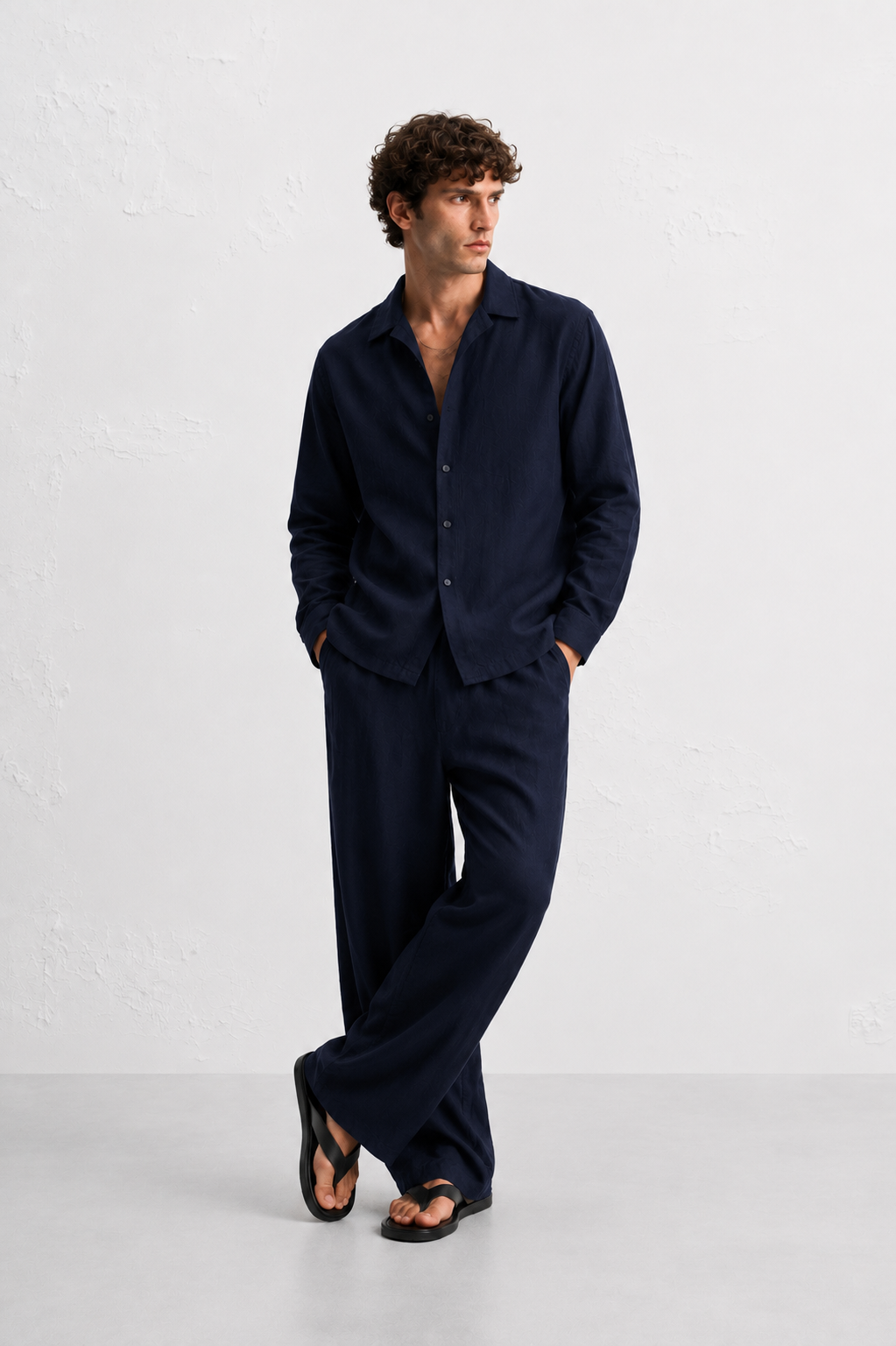 Navy Linen Set